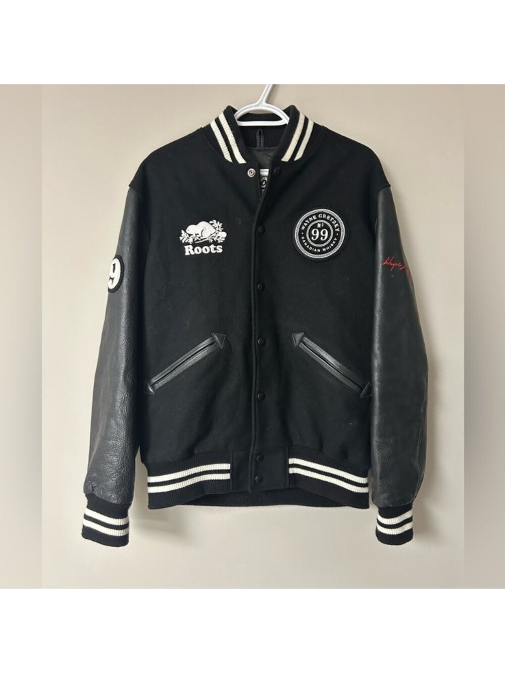 Roots‎ x Wayne Gretzky Whiskey Grade Rare Jacket Men Size Large Black